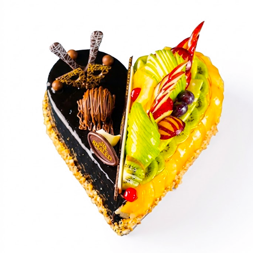 تورته قلب نص/ نص