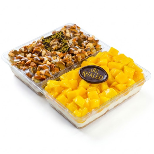 طبق كنافة نص مانجو و نص بلح 