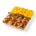 طبق كنافة نص مانجو ونص رطب كراميل